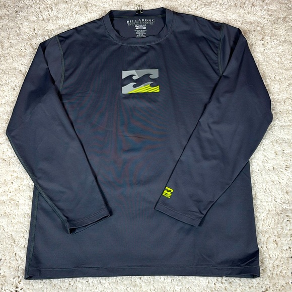 Billabong All Day Wave LF Long-Sleeve Rashguard, Gray, Size Large - Picture 1 of 9